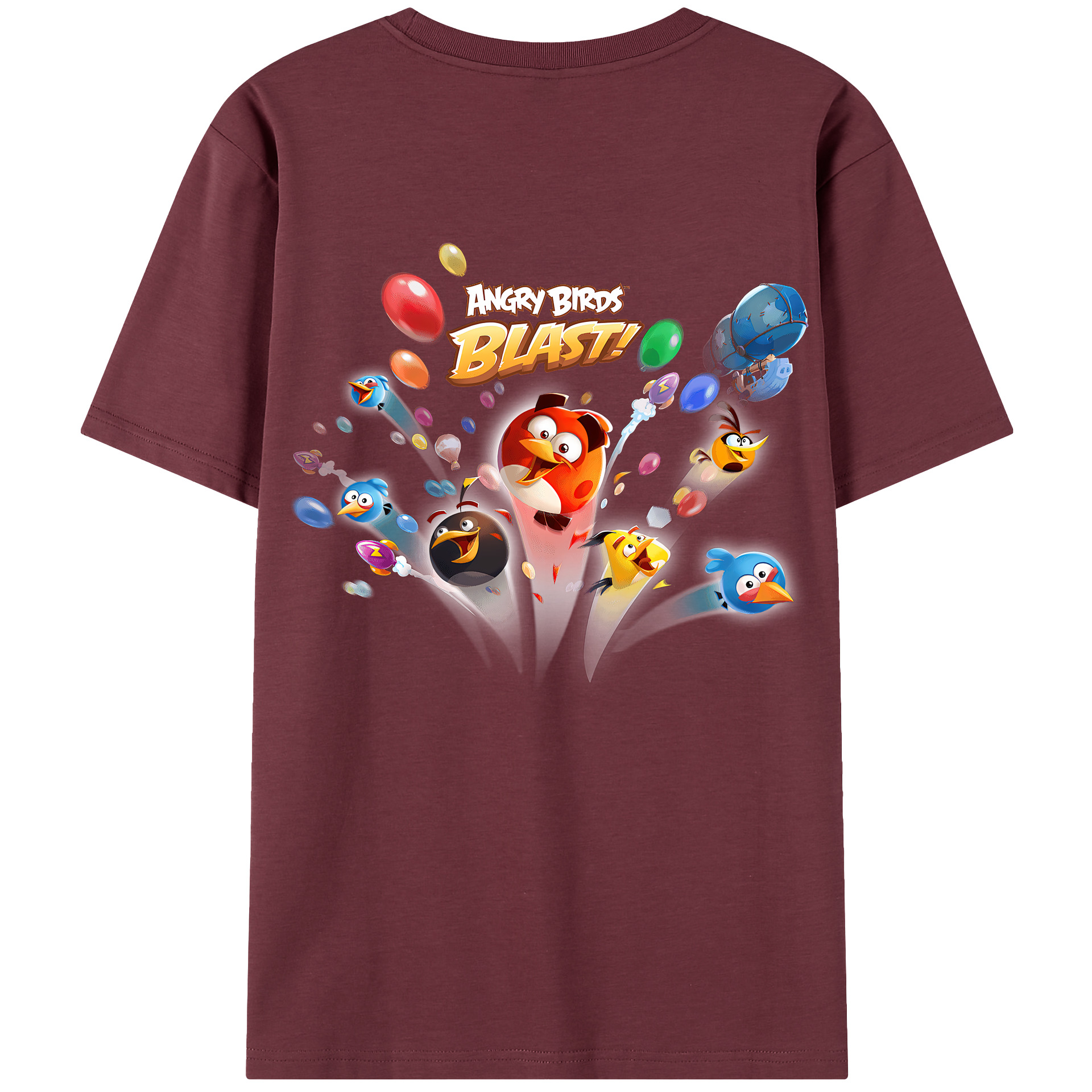 （画像用） Angry Birds アングリーバード 綿100％半袖Tシャツ（背面プリント）